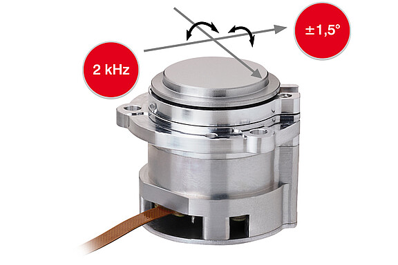 Fast steering mirror mit Voice-Coil Technologie