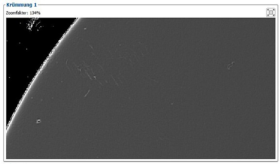 Image showing curvature reading from captured surface