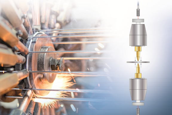 Eddy current sensor setup in resistance welding process