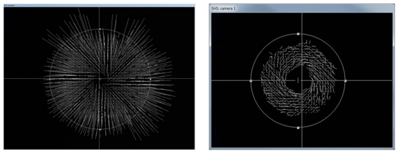 software images of wavefront spot displacement