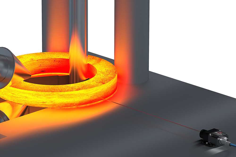 Durchmesserüberwachung an nahtlos gewalzten Ringen