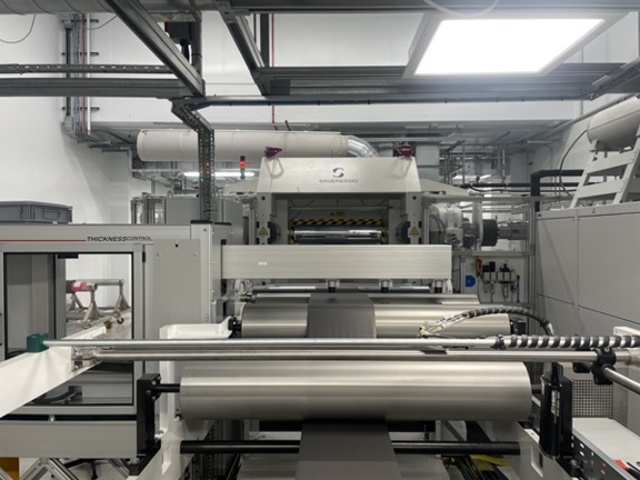 Overview of the calendering line at UKBIC with thicknessCONTROL system extended
